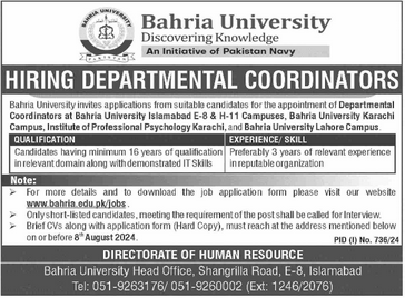 Bahria University Latest Job in 2024