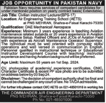 Pakistan Navy Latest Job Opportunity