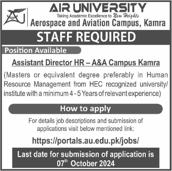 Air University Latest Job Opportunity 2024